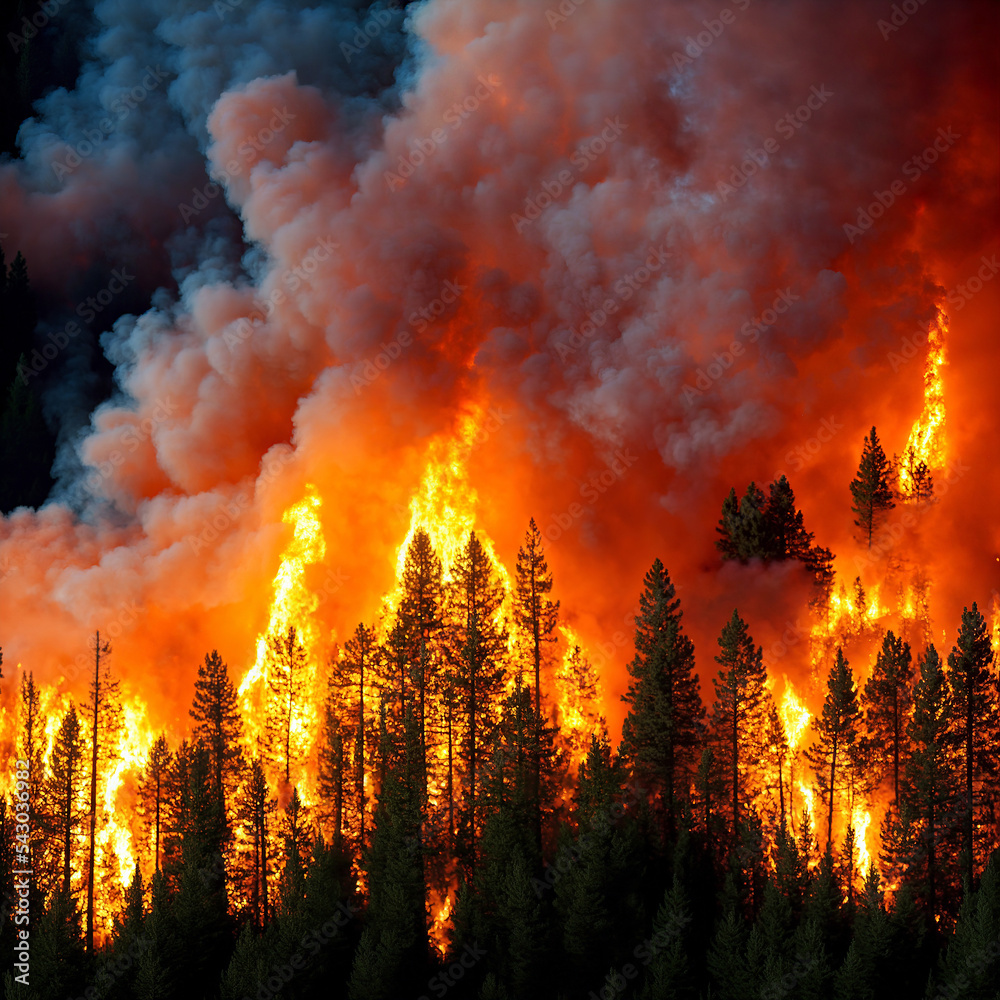 Forest fires at Yosemite National Park